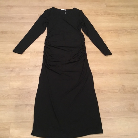 NWT Smallshow Black Maxi Maternity Dress Size Medium - Picture 7 of 9